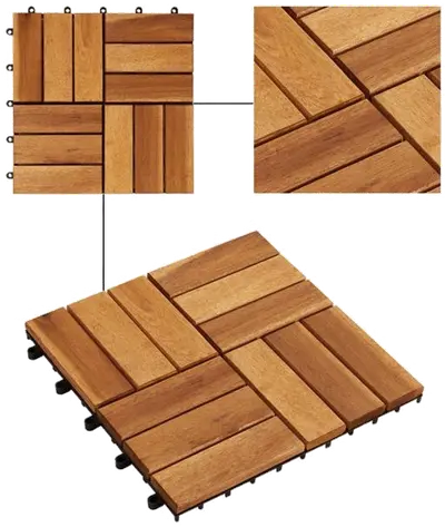 Acacia interlocking deck tiles
