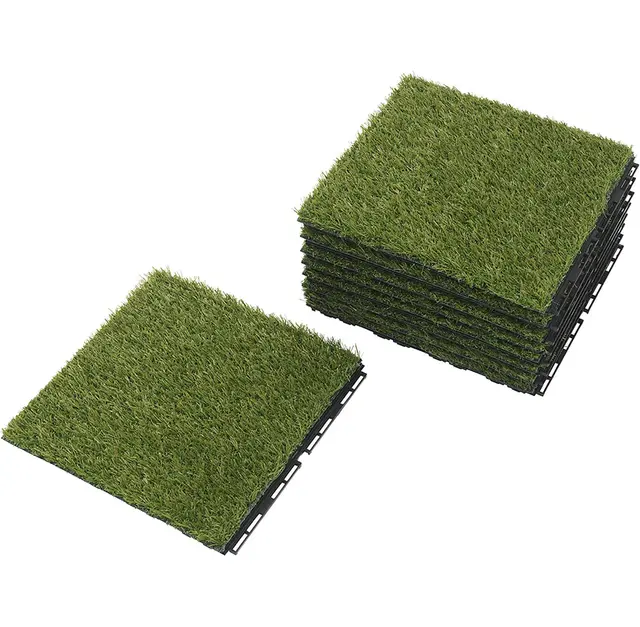Synthetic grass interlocking tiles