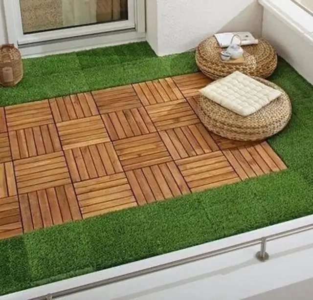 Mixed acacia & grass tile systems
